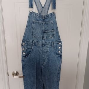 We The Free Light Blue Denim Overalls